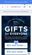 How onlineshoes.com looks like on a mobile device such as an iPhone.