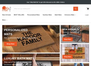 How onlymat.com looks like on a tablet such as an iPad.