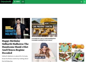 How onlymyhealth.com looks like on a tablet such as an iPad.