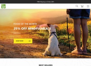 How onlynaturalpet.com looks like on a tablet such as an iPad.
