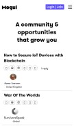 How onmogul.com looks like on a mobile device such as an iPhone.