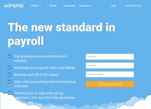 How onpay.com looks like on a tablet such as an iPad.