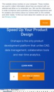 How onshape.com looks like on a mobile device such as an iPhone.