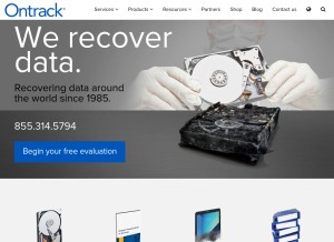 How ontrack.com looks like on a tablet such as an iPad.