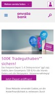 How onvista-bank.de looks like on a mobile device such as an iPhone.