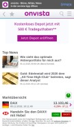 How onvista.de looks like on a mobile device such as an iPhone.