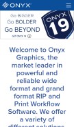 How onyxgfx.com looks like on a mobile device such as an iPhone.