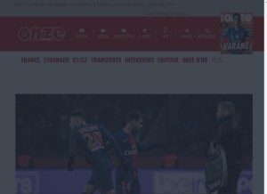 How onzemondial.com looks like on a tablet such as an iPad.