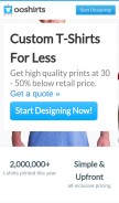 How ooshirts.com looks like on a mobile device such as an iPhone.