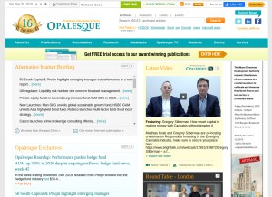 How opalesque.com looks like on a tablet such as an iPad.