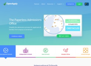 How openapply.com looks like on a tablet such as an iPad.