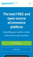 How opencart.com looks like on a mobile device such as an iPhone.
