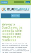 How openchannels.org looks like on a mobile device such as an iPhone.