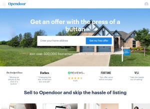 How opendoor.com looks like on a tablet such as an iPad.