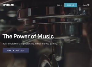 How openearmusic.com looks like on a tablet such as an iPad.