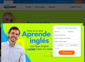 How openenglish.com looks like on a tablet such as an iPad.