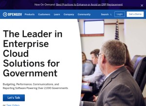 How opengov.com looks like on a tablet such as an iPad.