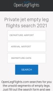 How openlegflights.com looks like on a mobile device such as an iPhone.