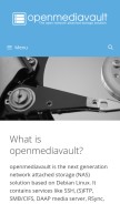 How openmediavault.org looks like on a mobile device such as an iPhone.