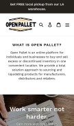 How openpallet.com looks like on a mobile device such as an iPhone.