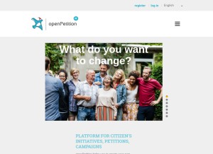 How openpetition.de looks like on a tablet such as an iPad.