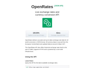 How openrates.io looks like on a tablet such as an iPad.