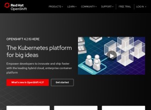 How openshift.com looks like on a tablet such as an iPad.