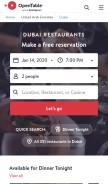 How opentable.ae looks like on a mobile device such as an iPhone.