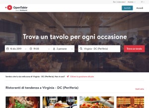 How opentable.it looks like on a tablet such as an iPad.