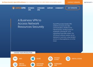 How openvpn.net looks like on a tablet such as an iPad.