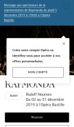 How operadeparis.fr looks like on a mobile device such as an iPhone.