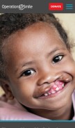 How operationsmile.org looks like on a mobile device such as an iPhone.