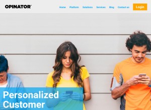 How opinator.com looks like on a tablet such as an iPad.