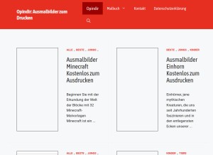 How opindir.com looks like on a tablet such as an iPad.