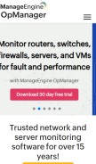How opmanager.com looks like on a mobile device such as an iPhone.