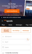 How opodo.at looks like on a mobile device such as an iPhone.