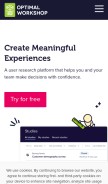 How optimalworkshop.com looks like on a mobile device such as an iPhone.