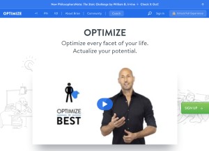 How optimize.me looks like on a tablet such as an iPad.