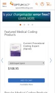 How optum360coding.com looks like on a mobile device such as an iPhone.