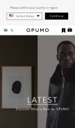 How opumo.com looks like on a mobile device such as an iPhone.
