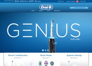 How oralb.ca looks like on a tablet such as an iPad.