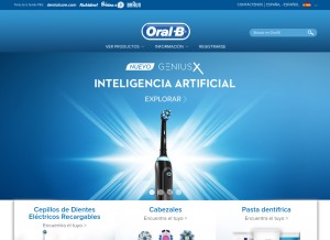 How oralb.es looks like on a tablet such as an iPad.