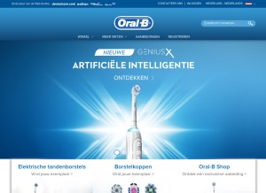 How oralb.nl looks like on a tablet such as an iPad.