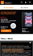 How orange.es looks like on a mobile device such as an iPhone.
