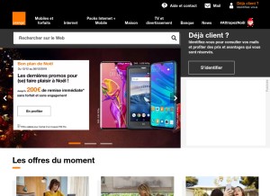 How orange.fr looks like on a tablet such as an iPad.