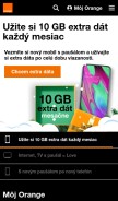 How orange.sk looks like on a mobile device such as an iPhone.