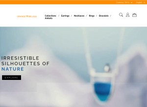 How orangebeluga.com looks like on a tablet such as an iPad.