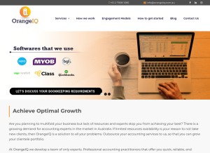 How orangeiq.com.au looks like on a tablet such as an iPad.