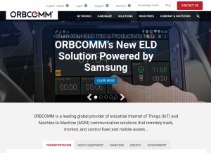 How orbcomm.com looks like on a tablet such as an iPad.