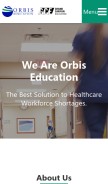 How orbiseducation.com looks like on a mobile device such as an iPhone.